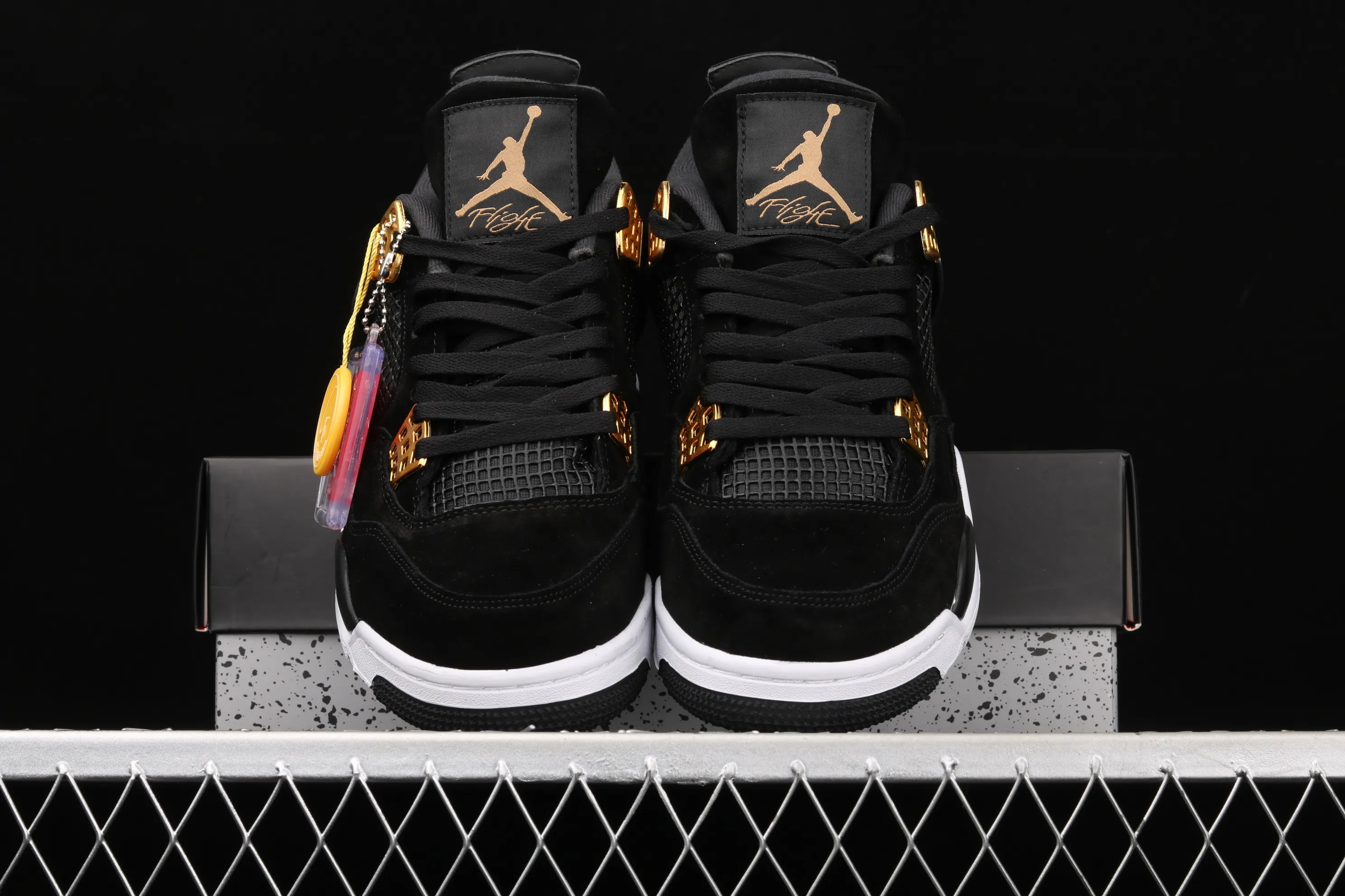 All categories Air Jordan Jordan series basketball shoes Air Jordan 4 G version Air Jordan 4 Retro AJ4 Joe 4 black gold suede basketball shoes 308497-032